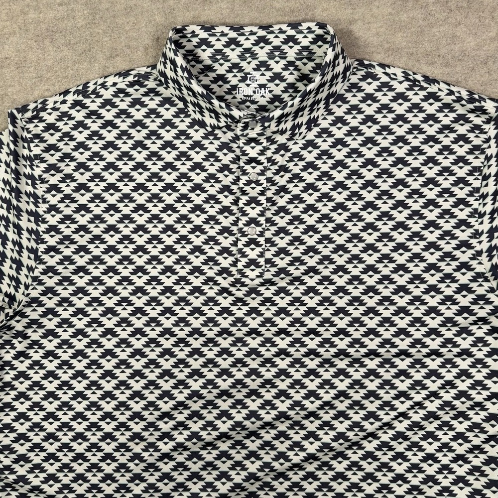 Iron Oak Apparel The "Ruckus" Pearl Snap Polo Mens XL White Western Stretch Golf